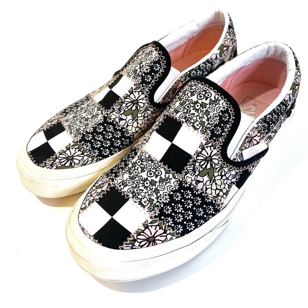 Vans Floral Checkered Slip Ons